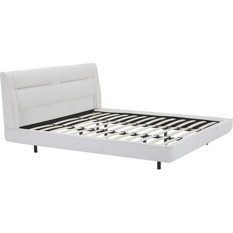 Lit 180 x 200 cm - Tissu bouclette - Beige - ISYDE (1/5)