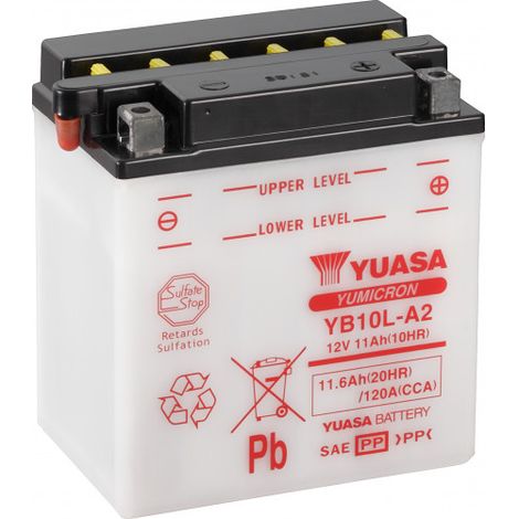 Batterie moto YUASA YB10L-A2 12V 11.6AH 120A (1/5)