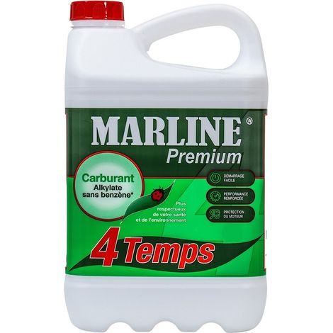 Carburant-alkylat 4 temps 5L – Diminution des gaz d'échappement nocifs – Stockable 3 ans – Pour hivernage matériel – Marline