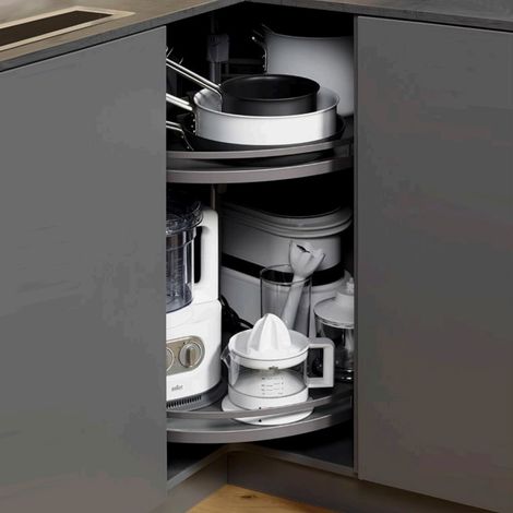 Kesseböhmer REVO 90 anthrazit Eckschrankbeschlag für 90° Eckschrank (1/5)