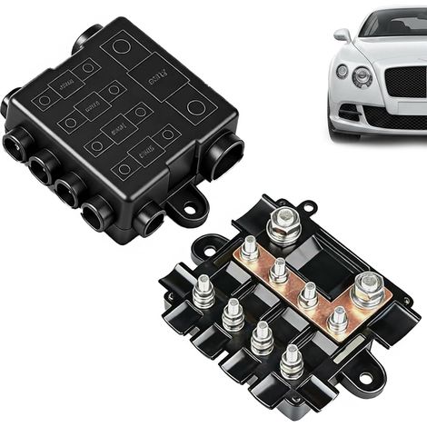 Porte Fusible 12V avec Barre Omnibus 1 MEGA 4 MIDI Bloc de Distribution 150A avec Couvercle Connecteurs M5 M8 pour Auto Camping Car Bateau Solaire Marine (1/5)