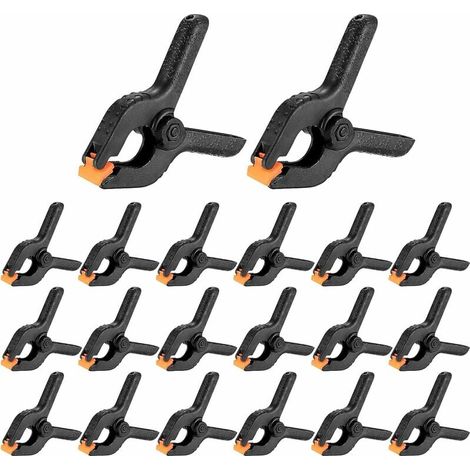 Lot de 20 pinces à ressort 2 pouces – Nylon durable – Poignées ergonomiques – Dentelures antidérapantes pour serrage renforcé (1/7)