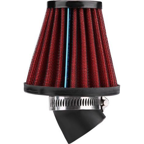Motorcycle air intake filter, 45-degree angled, universal cleaner, 35mm/1.4 inch, red (1/5)