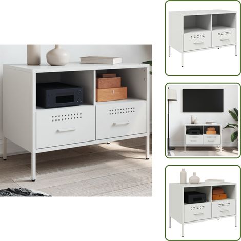 Armario metálico - vidaXL Mueble para TV acero blanco 68x39x50,5 cm - Soporte para TV blanco