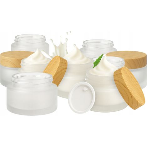 20 Glastiegel, mattiert, 10 g, für Cremes, Balsame, Kosmetikprodukte und Salben (1/5)