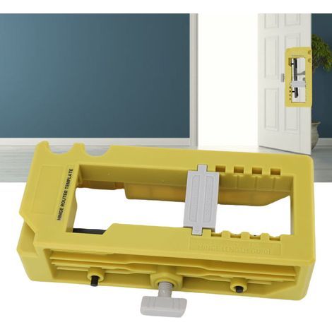 Diese Fräsvorrichtung für Türscharniere eignet sich für Scharniere mit einer Länge von 7,6 cm bis 12,7 cm und quadratischer Form mit einem Radius von 6,35 mm oder 15,87 mm. (1/5)