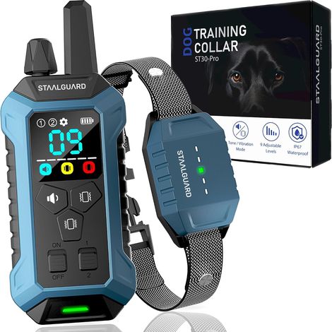 Collier de Dressage pour Chien, sans Choc Électrique, Modes BIP, Vibration et Boost, Portée 3km, Ultra Compact, Rechargeable, Autonomie 30 Jours, Étanche IP67, Adapté à Tous Les Chiens (1/5)