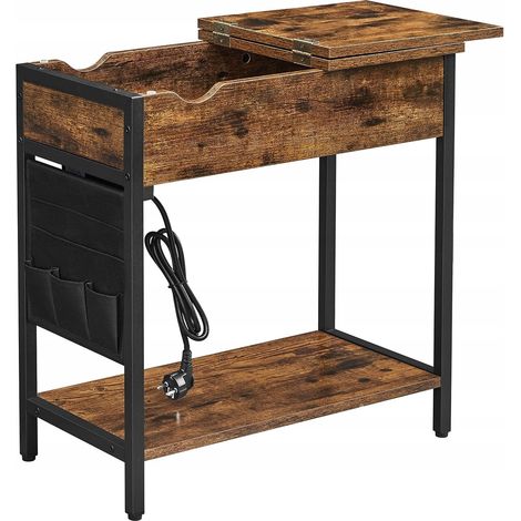 Tavolino Valora loft marrone rustico mensola vintage (1/5)