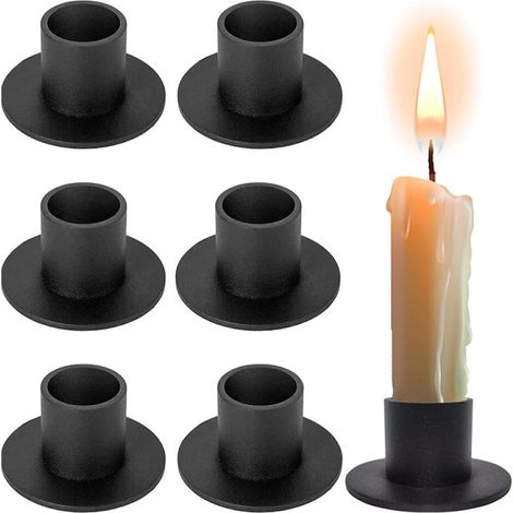 6 Pièces (noir) Bougeoirs, Bougeoir Vintage en Métal, Ldéal pour Les fêtes, Les Mariages, Les Anniversaires, Les Décorations de Salon et de Chambre (1/5)