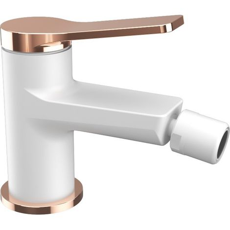 Miscelatore bidet colore bianco leva oro rosa KAM-KANDA BIANCO-RG kamalu