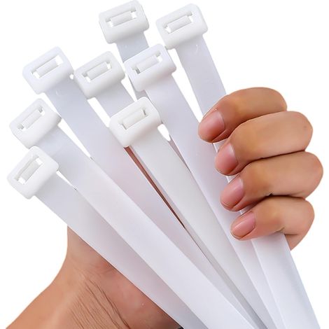 Collier de Serrage Plastique 500mm Blanc, 40 Pièces Colliers Rilsan Large 12mm (1/5)