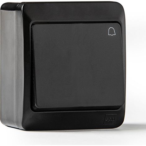 Pulsador estanco ip44, 16a 250 v, negro, blister