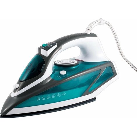 Trade Shop - FERRO DA STIRO VAPORE MIT PIASTRA IN CERAMICA 2200W SERBATOIO 450ML MANICO ANTISCIVOLO -