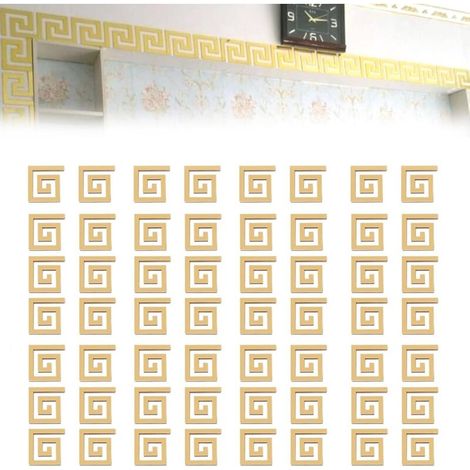 60 Removable Acrylic Wall Stickers, Removable Acrylic Mirrors, Gold Acrylic Stickers, Suitable for Wall Decoration and Furniture Surfaces (1/5)