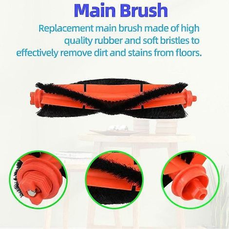 Kit d'accessoires de rechange pour aspirateur robot V8 Pro : brosse principale, filtre HEPA et lingette de nettoyage (1/5)