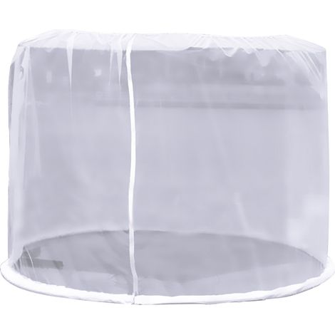 Moustiquaire d'extérieur, protection solaire pour parasol, housse de moustiquaire pour parasol romain, convient aux parasols à mât moyen/parasols bananes de diamètre 250-300 cm, blanche 300 x 230 cm