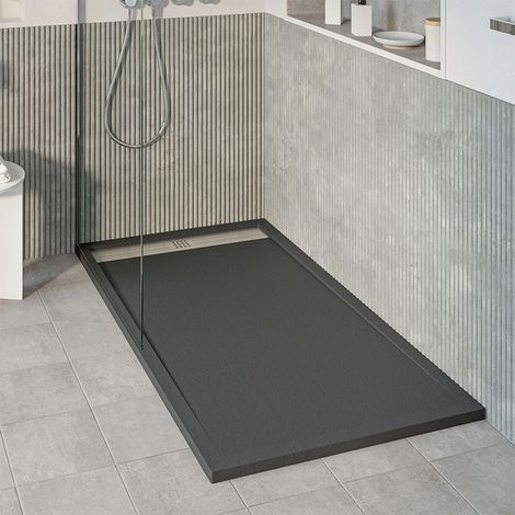 KOES - Kunstharz-Duschwanne Modell VOIGA – 80x130 – Schwarz RAL 9005