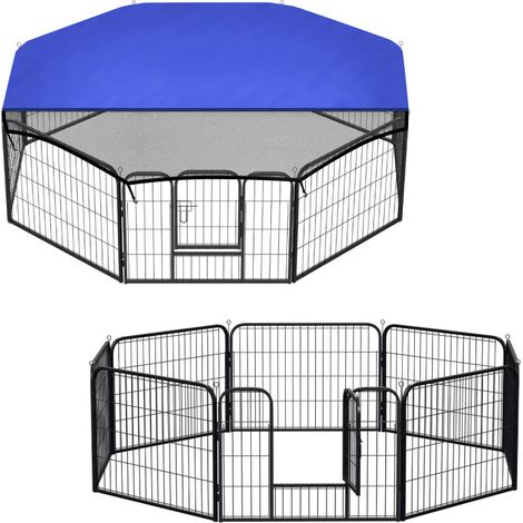 SWANEW Recinto per animali domestici Disponibile un giardino all’aperto 8 pz 60 x 80 cm con tetto recinto Disponibile un giardino all’aperto (1/5)