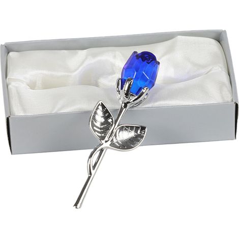 Rose Artificielle - Fleur Synthétique Bleu Violet - Décoration Bureau Mariage - Taille Mini - 1 Pièce (1/4)