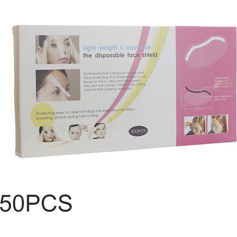 50 Masques Jetables de Protection Visage Coiffure, Écran Anti-Vaporisation, Cache Yeux Barbier, Coupe-Cheveux et Frange, Outils Salon, Lot de 50 (1/5)