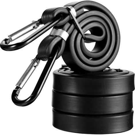 Tendeurs Elastique avec Mousqueton Crochets, 4pcs 62cm Sangle Elastique pour Vélo, Moto, Valise, Porte-Bagages, Sandow pour Bache Piscine, 100% Latex (Version Renforcée 1.1.2023) (1/5)