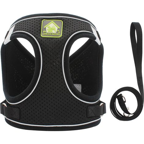 Dog Harness and Leash Set, No Pull Soft Mesh Pet Harness for Walking Escape Proof Small Cat Step-in Adjustable Vest with Reflective Strip Fit Puppy Kitten Rabbit (1/5)
