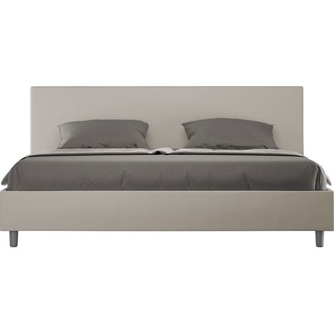 Letto contenitore imbottito 180x210 similpelle tortora Adele (1/5)