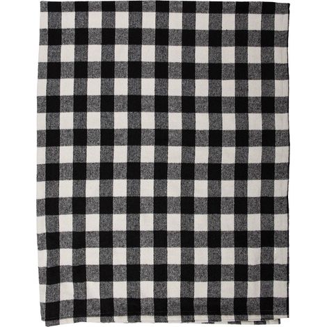 Plaid Couverture de Canapé en Polyester Motif Losanges Noir et Blanc 130 x 170 cm - PANGIVO