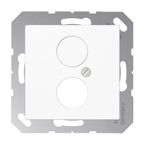 Jung Tapa para 2 conectores redondos hasta 18,5 mm Ø 1 vía, Duroplástico, Serie AS/A, blanco alpino A 562 WW