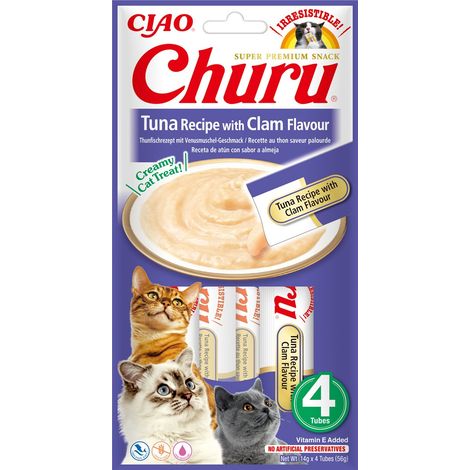 Inaba - churu - Friandise crémeuse pour chats - Thon et moules - 4x14g (56g) (1/5)
