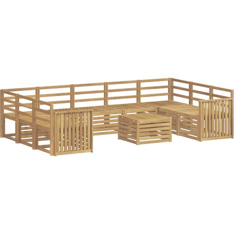 Ensemble de canapés d'extérieur 10 pc Blanc vidaXL
