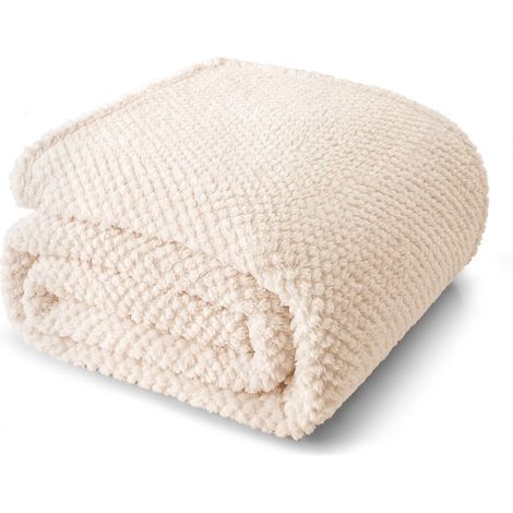 Couverture Polaire 220x240 cm - Tissu Fuzzy Doux - Motif 3D Élégant - Pour Canapé Et Lit (1/5)