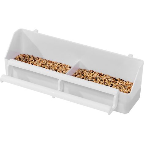 Mangeoire/abreuvoir pour oiseaux en cage, bol d'alimentation 21,3 x 5,3 cm (1/3)