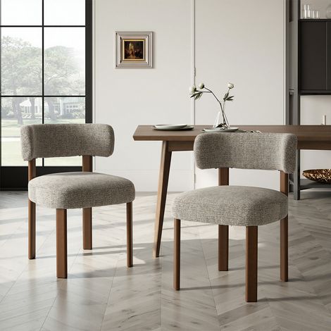 COLAMY Chaise DCW19-CAM-FB-N1 - Lot 2 Chaises de salle à manger en bois massif – design épuré et chaleureux - marron