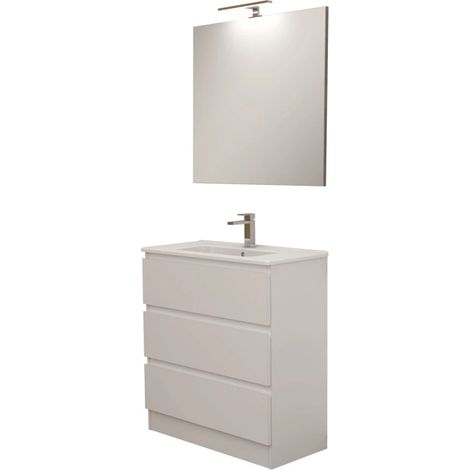 mobile bagno da terra "leonardo" 3 cassetti bianco, 78x39,5x85 cm (1/4)