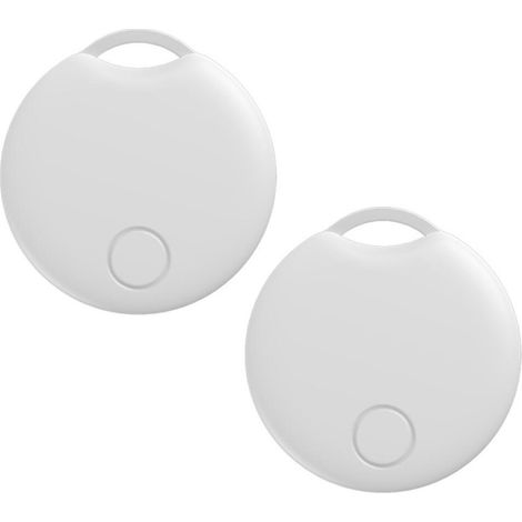 Localizador Bluetooth para mascotas, ideal para rastrear equipaje, llaves y carteras. Compatible con Apple Find My, color blanco, 2 unidades. (1/5)