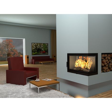 Inserto para chimenea de esquina 17 kw LEVIO II (1/5)