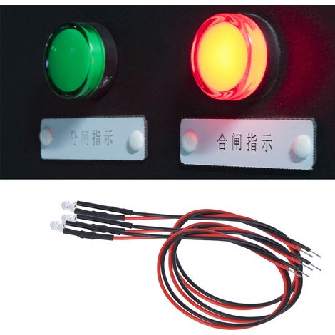 50 Stück 12V-LEDs mit vorkonfektionierter Verdrahtung, 3 mm runder Kopf, mehrfarbig, schnell blinkend (1/5)