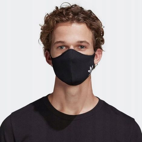 Adidas-Masken, 3er-Pack, schwarz, mit S WŁB-Logo (1/5)