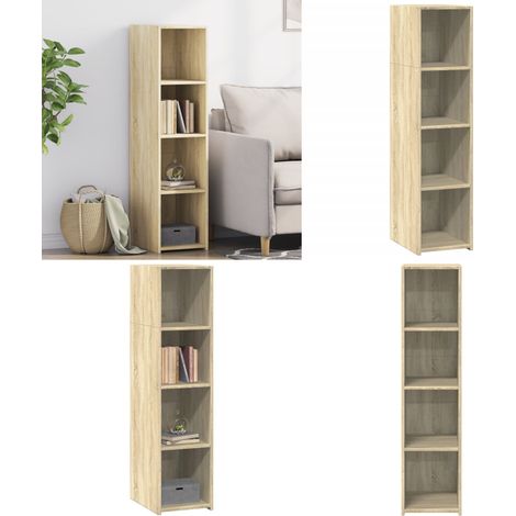 Buffet chêne sonoma 30x41x124 cm bois d'ingénierie - Buffet - Meuble De Rangement - Commode - Armoire - Design Intemporel - Home & Living (1/5)