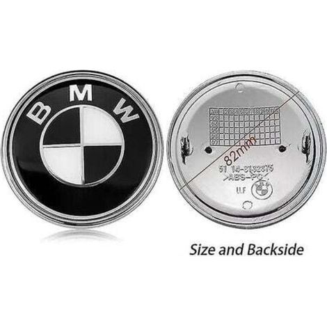 Bmw Capot Avant Et Arrière Logonormal Noir Et Blanc82mm4 Packs (1/4)