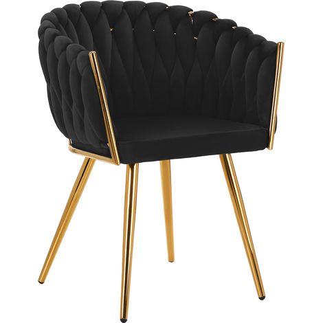4Rico Stuhl QS-GW06G Samt schwarz (1/5)