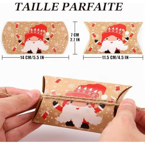 Lot de 24 boîtes cadeaux de Noël en papier kraft coloré (1/3)