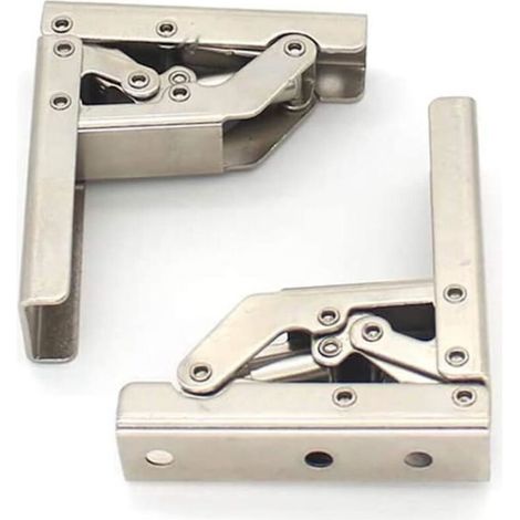Deux charnières pour armoires, charnières pliantes à 90/180 degrés, charnières de porte en acier inoxydable à montage supérieur, charnières invisibles pour armoires de cuisine. (1/4)