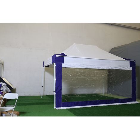 Panneau de paroi latérale d'auvent robuste de 4 m, avec fenêtre, mur de tente en PVC étanche pour belvédère et enceinte de fête. (1/2)