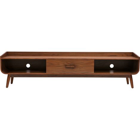Mobile TV vintage in legno scuro noce L200 cm HALLEN (1/5)