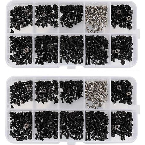Kit de 1000 vis M2, M2.5 et M3 pour ordinateurs portables IBM, HP, Dell, Lenovo, Samsung, Sony, Toshiba et Gateway. (1/5)