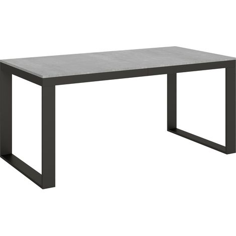 Tavolo allungabile 180/440x90 cm Tecno Evolution cemento telaio e gambe antracite (1/5)