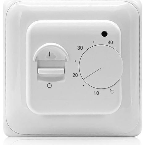 Termostato de ambiente para calefacción por suelo radiante 220V 16A: termostato empotrable estándar, regulador manual de temperatura ambiente, calefacción analógica, termostato mecánico. (1/4)