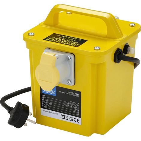 Draper 30622 110V Portable Transformer, 1.5kVA (1/2)